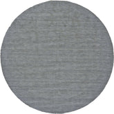 10' Gray And Blue Round Wool Hand Woven Stain Resistant Area Rug